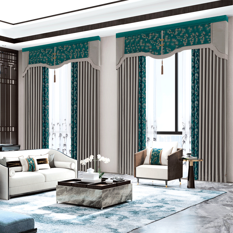 海洋之神2020流行高精密提花遮光防晒隔热新中式客